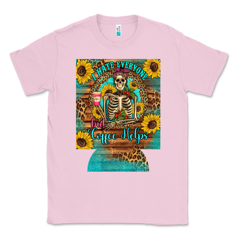 I Hate Everyone But Coffee Helps Western Skeleton Coffee Sunflowers 12 Classic Tee by Artiststas | Teevron