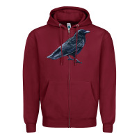 Burgundy American Crow Zipper Hoodie - LillyAllenDesigns