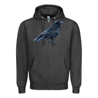 Charcoal Heather American Crow Zipper Hoodie - LillyAllenDesigns