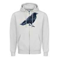 Dove Grey American Crow Zipper Hoodie - LillyAllenDesigns