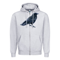 Heather Grey American Crow Zipper Hoodie - LillyAllenDesigns