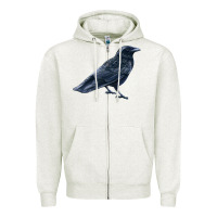 Oatmeal Heather American Crow Zipper Hoodie - LillyAllenDesigns
