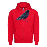 Red American Crow Zipper Hoodie - LillyAllenDesigns
