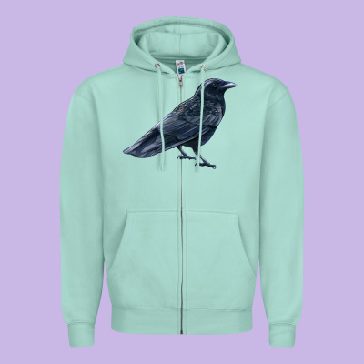 American Crow Zipper Hoodie Designed By Lillyallendesigns