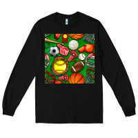 Black physical education class seamless pattern Long Sleeve Tee - BundleAndBundleShop