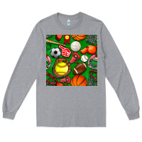 Heather Grey physical education class seamless pattern Long Sleeve Tee - BundleAndBundleShop