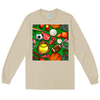 Mushroom physical education class seamless pattern Long Sleeve Tee - BundleAndBundleShop