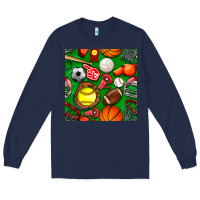 Navy physical education class seamless pattern Long Sleeve Tee - BundleAndBundleShop