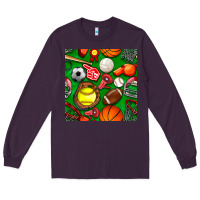 Plum physical education class seamless pattern Long Sleeve Tee - BundleAndBundleShop