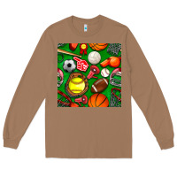 Toasted Coconut physical education class seamless pattern Long Sleeve Tee - BundleAndBundleShop