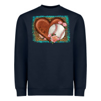 Navy western leopard baseball heart Heavyweight Sweatshirt - HRA Design Shop
