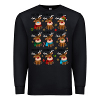 Black christmas reindeers Premium Sweatshirt - MaliasSmallBusiness