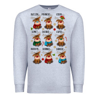 Heather Grey christmas reindeers Premium Sweatshirt - MaliasSmallBusiness