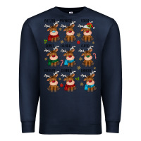 Navy christmas reindeers Premium Sweatshirt - MaliasSmallBusiness