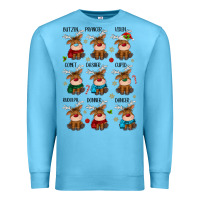 Ocean Blue christmas reindeers Premium Sweatshirt - MaliasSmallBusiness