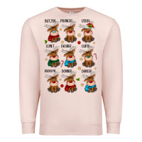 Pale Pink christmas reindeers Premium Sweatshirt - MaliasSmallBusiness