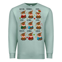 Seafoam christmas reindeers Premium Sweatshirt - MaliasSmallBusiness