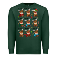 Sports Green christmas reindeers Premium Sweatshirt - MaliasSmallBusiness