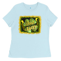 Baby Blue just lucky Ladies Tee - AdoDesignShop