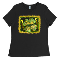 Black just lucky Ladies Tee - AdoDesignShop