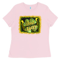 Bubblegum Pink just lucky Ladies Tee - AdoDesignShop