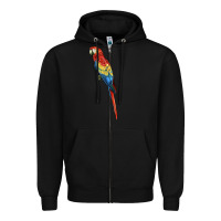 Black Scarlet Macaw Parrot Zipper Hoodie - LillyAllenDesigns