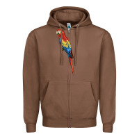 Chestnut Scarlet Macaw Parrot Zipper Hoodie - LillyAllenDesigns