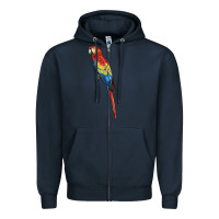 Navy Scarlet Macaw Parrot Zipper Hoodie - LillyAllenDesigns