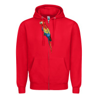 Red Scarlet Macaw Parrot Zipper Hoodie - LillyAllenDesigns