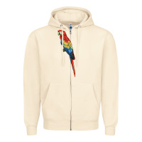 Sandshell Scarlet Macaw Parrot Zipper Hoodie - LillyAllenDesigns