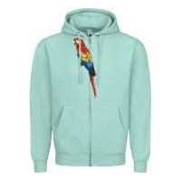 Seafoam Scarlet Macaw Parrot Zipper Hoodie - LillyAllenDesigns