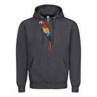 Smoke Scarlet Macaw Parrot Zipper Hoodie - LillyAllenDesigns