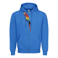 True Royal Scarlet Macaw Parrot Zipper Hoodie - LillyAllenDesigns
