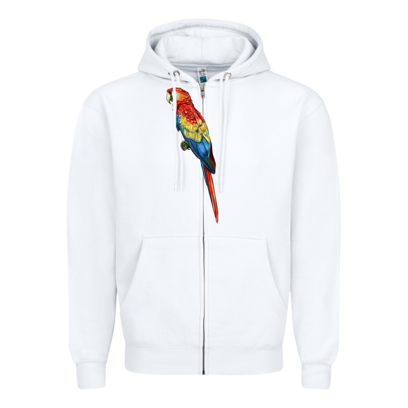 Scarlet Macaw Parrot Zipper Hoodie by LillyAllenDesigns | Teevron