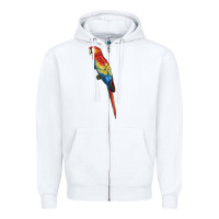 White Scarlet Macaw Parrot Zipper Hoodie - LillyAllenDesigns
