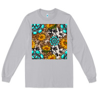 Moon Dust western gemstone and sunflower seamless pattern Long Sleeve Tee - BundleAndBundleShop