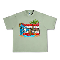 Oil Green puerto rico and flowers with frog Urban Heavy Tee - AdoDesignShop