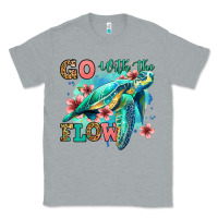 Heather Grey go with the flow floral turtle Classic Tee - Jasminsmagicworld