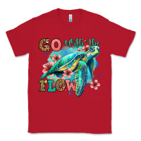 Red go with the flow floral turtle Classic Tee - Jasminsmagicworld