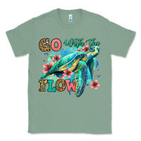 Sage go with the flow floral turtle Classic Tee - Jasminsmagicworld