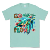 Seafoam go with the flow floral turtle Classic Tee - Jasminsmagicworld