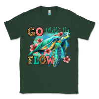 Sports Green go with the flow floral turtle Classic Tee - Jasminsmagicworld