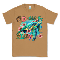 Toasted Coconut go with the flow floral turtle Classic Tee - Jasminsmagicworld