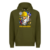 Army Green Architect life gnome Premium Hoodie - BarkalooDesign