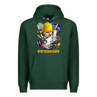 Sports Green Architect life gnome Premium Hoodie - BarkalooDesign