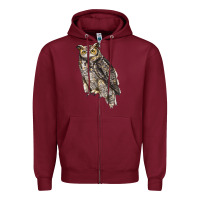 Great Horned Owl Zipper Hoodie | Teevron