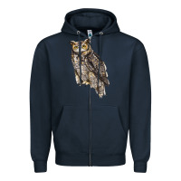 Navy Great Horned Owl Zipper Hoodie - LillyAllenDesigns
