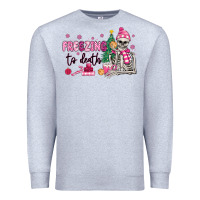 Heather Grey freezing to death skeleton Premium Sweatshirt - MaliasSmallBusiness