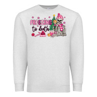 Oatmeal Heather freezing to death skeleton Premium Sweatshirt - MaliasSmallBusiness