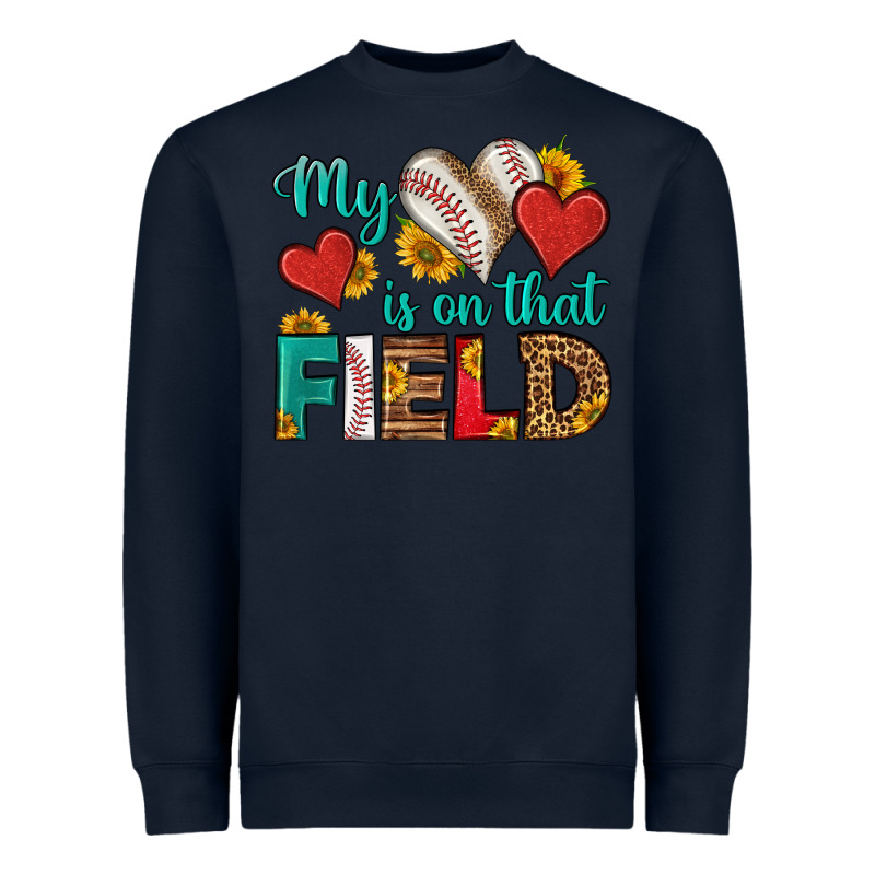 My Heart Is On That Field Baseball Heavyweight Sweatshirt by HRA Design Shop | Teevron
